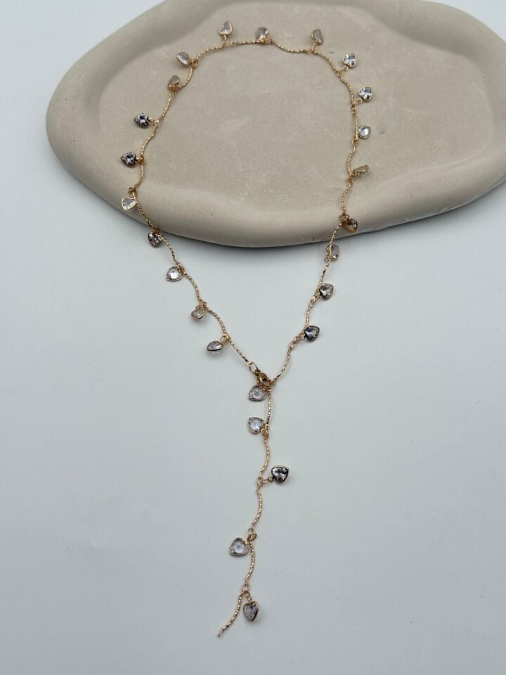 VIP Y Model Taşlı Kolye // KOLYE-5602