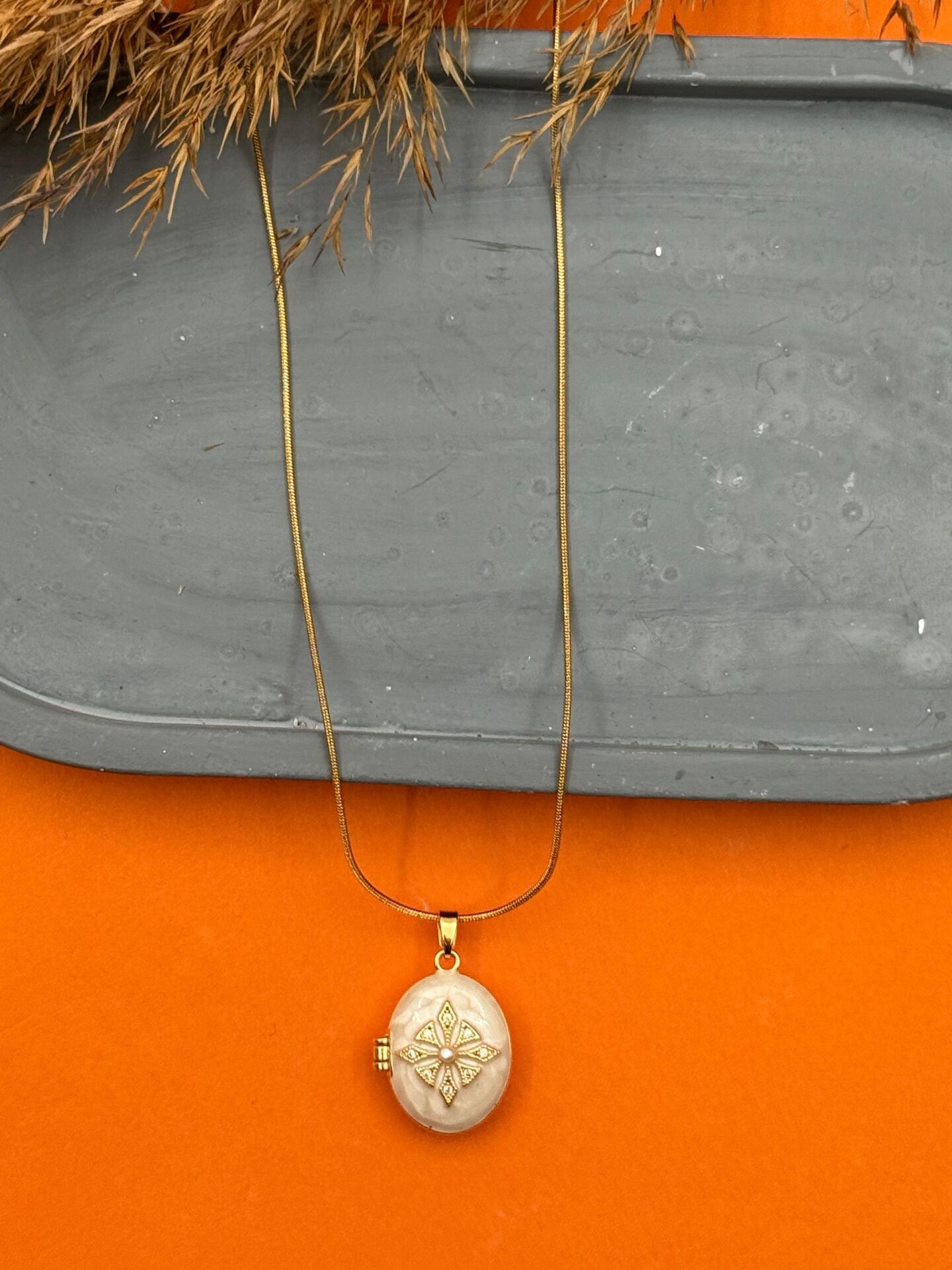 Çelik Kapaklı Kolye 45cm // KOLYE-5554