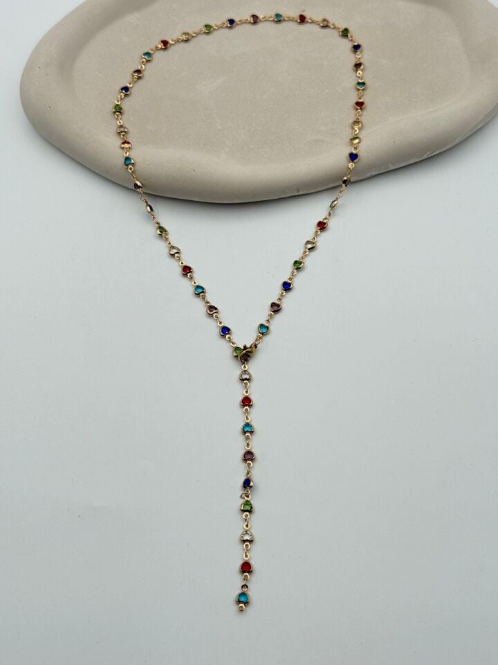VIP Y Model Stone Necklace // NECKLACE-5604