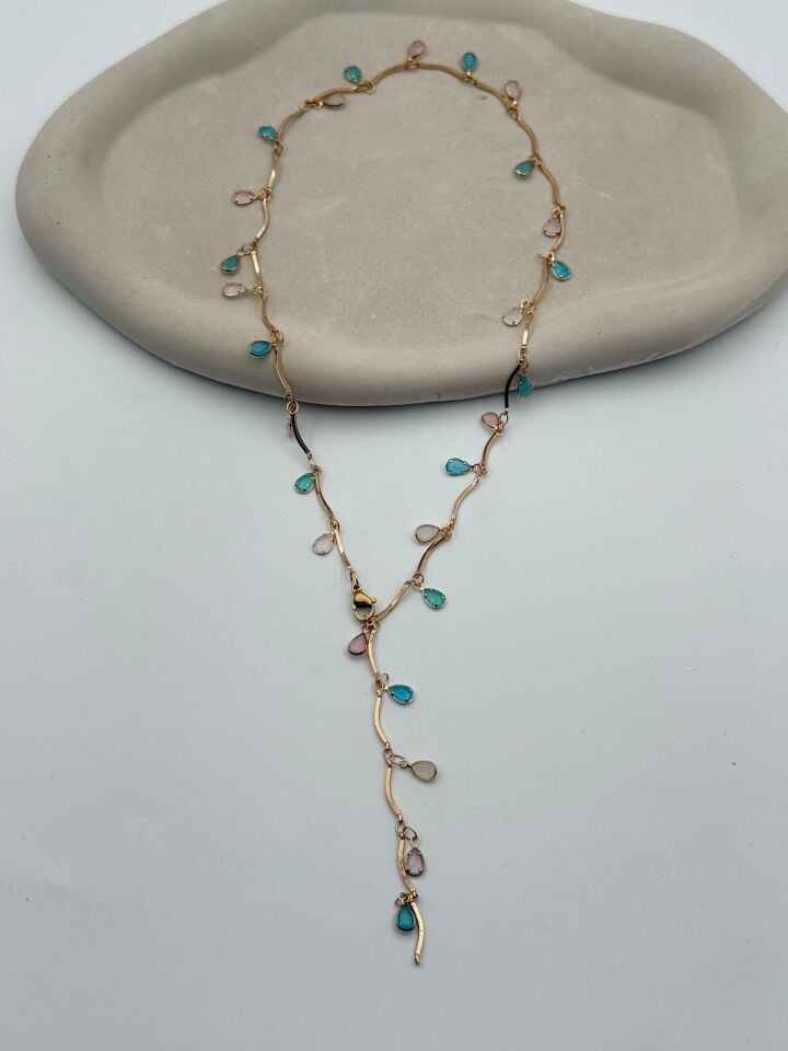 VIP Y Model Stone Necklace // NECKLACE-5605