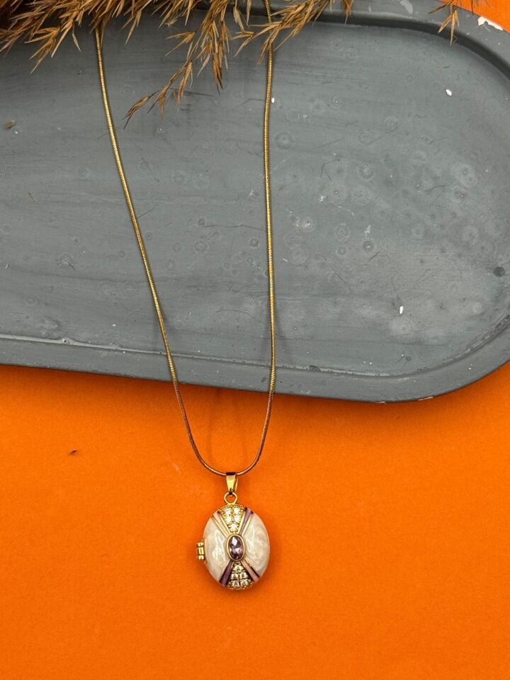 Stahl-Cover-Halskette 45cm // NECKLACE-5557