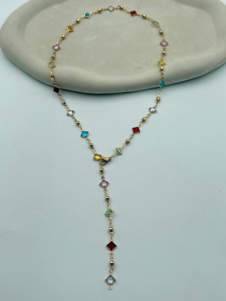 VIP Y Model Stone Necklace // NECKLACE-5607