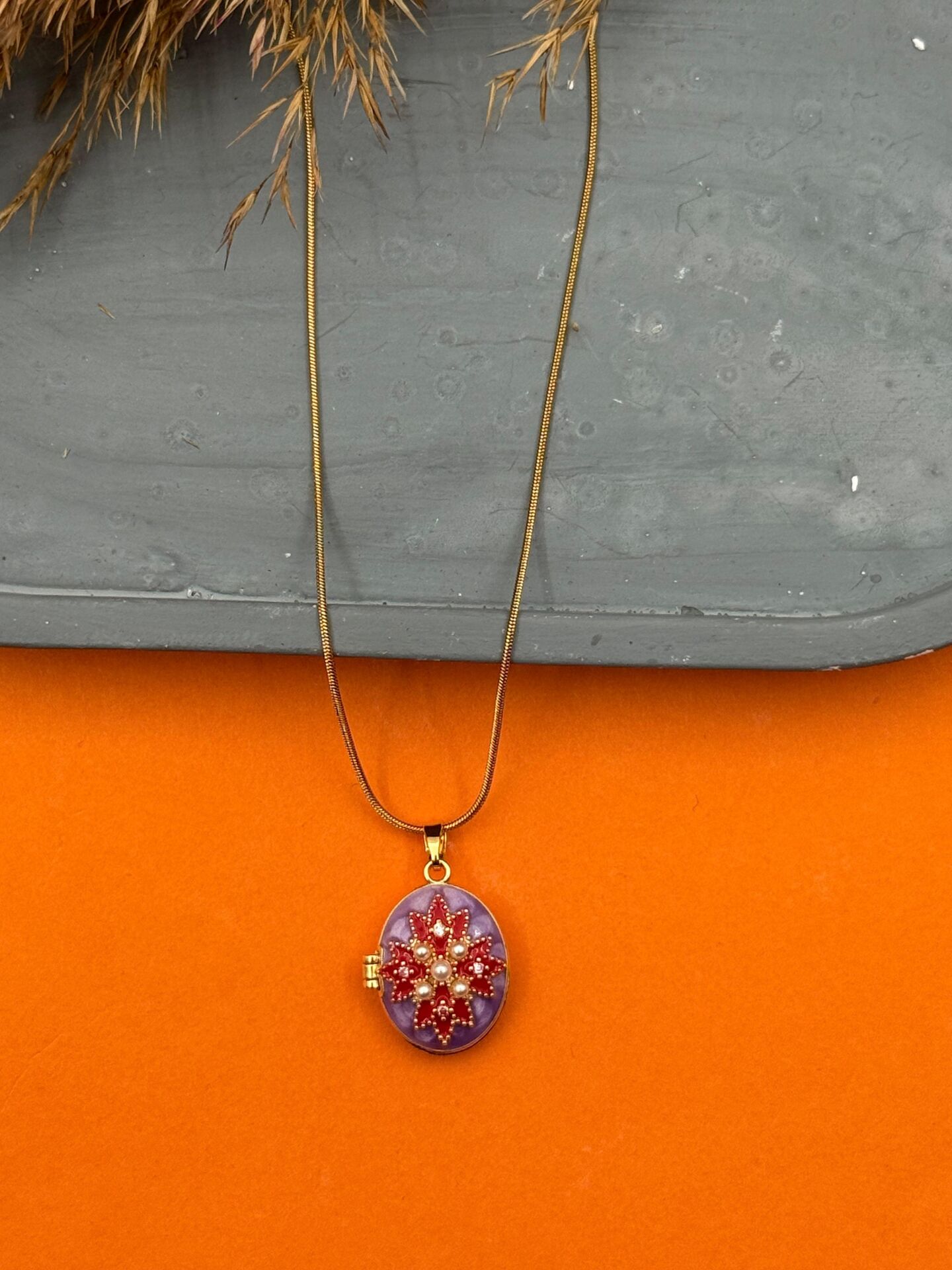 Çelik Kapaklı Kolye 45cm // KOLYE-5560