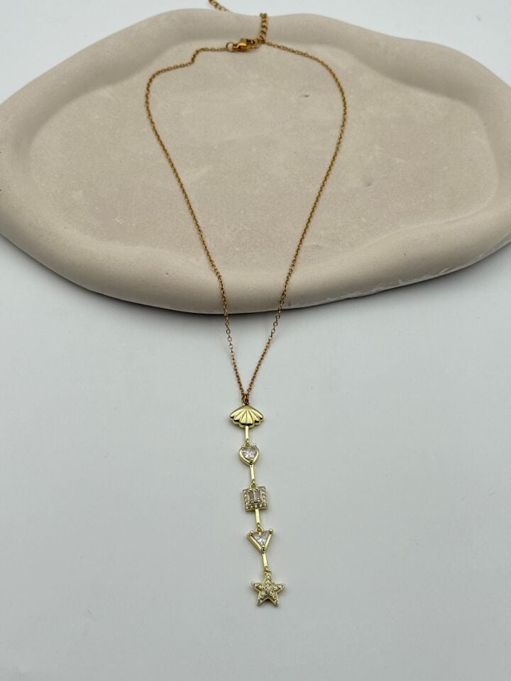 Steel Y Model Necklace // NECKLACE-5610