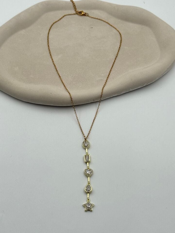 Steel Y Model Necklace // NECKLACE-5611