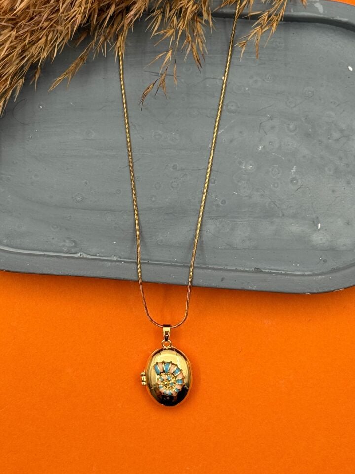 Stahl-Cover-Halskette 45cm // NECKLACE-5564