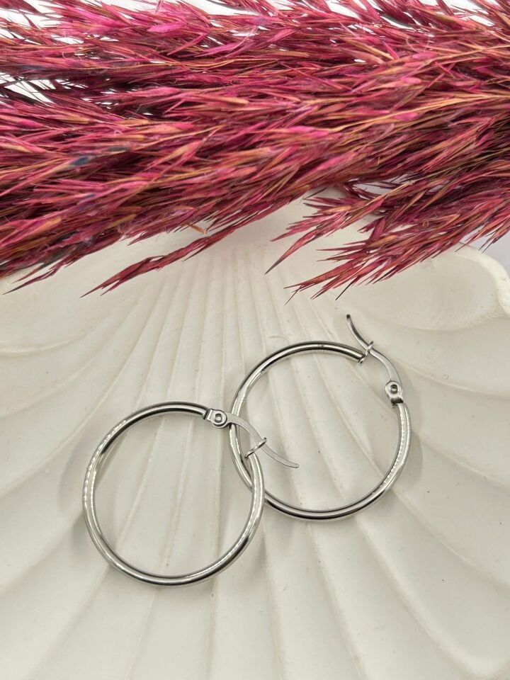 Çelik Halka Küpe 3cm // KÜPE-3181