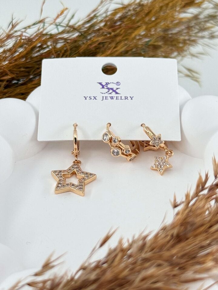 YSX 3'lü Set Küpe // ITHAL-2886