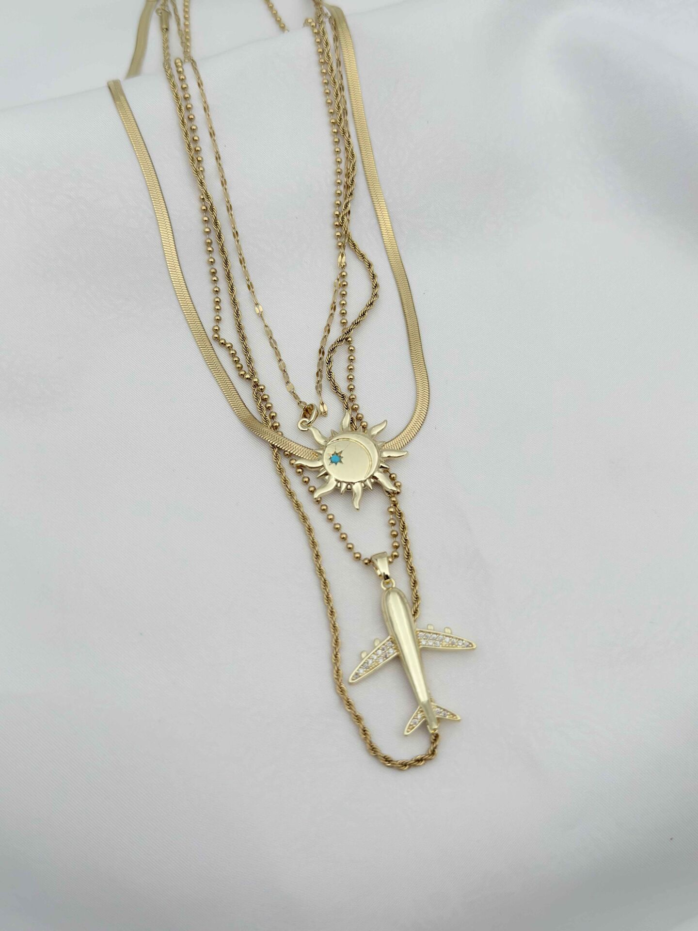 Çelik Çoklu Kolye // KOLYE-6604