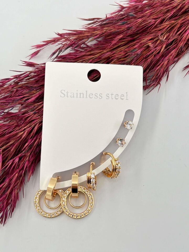 Çelik Set Küpe // KÜPE-3170