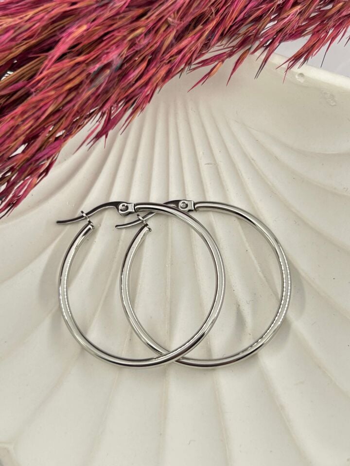 Çelik Halka Küpe 3.5cm // KÜPE-3182