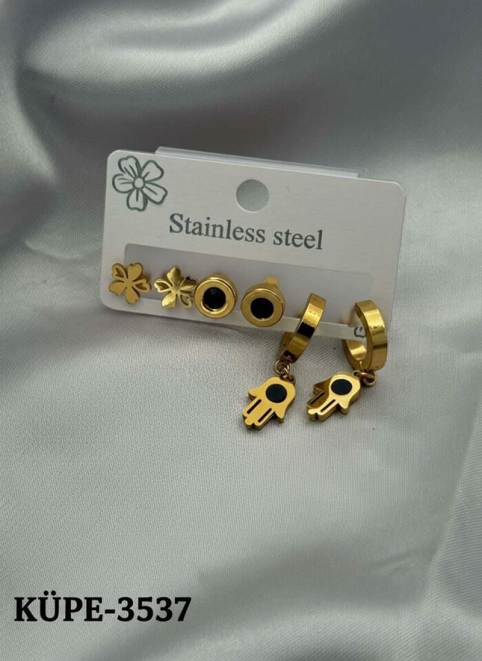 Çelik Set Küpe // KÜPE-3537