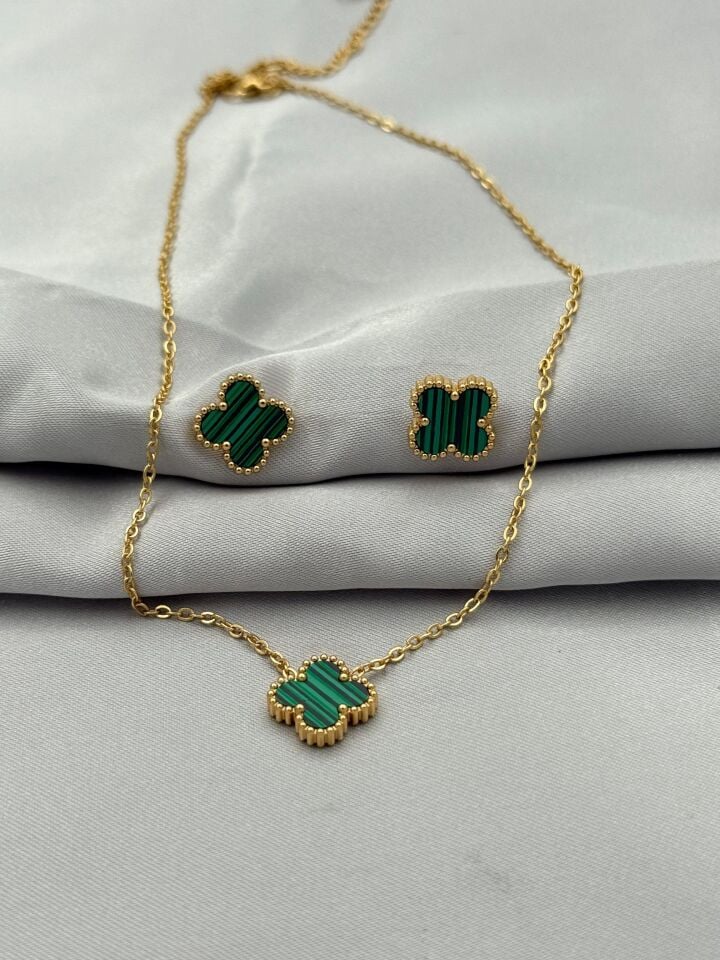 Stahl Ohrring Halskette Set // NECKLACE-5389