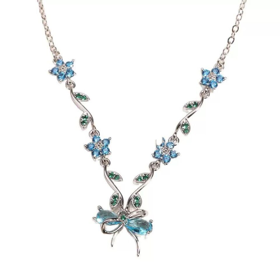 Çelik Lavanta Bahçesi Kolye 45cm // KOLYE-6276