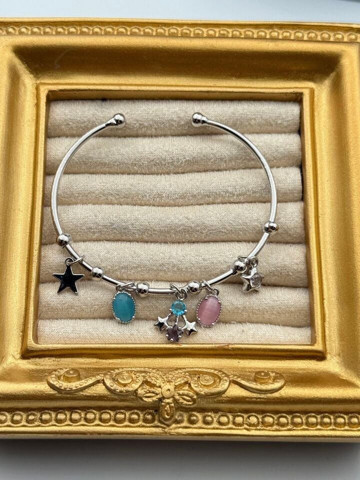 Çelik Charmlı Bileklik // BILEK-6106