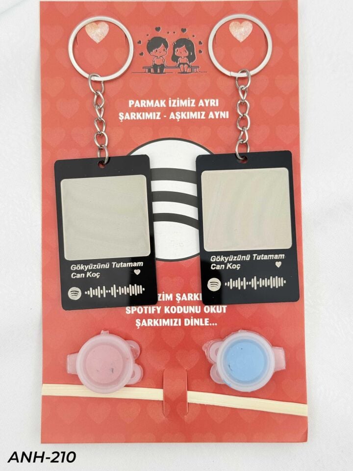 Parmak İzi Spotify Şarkılı Anahtarlık Seti // ANH-210
