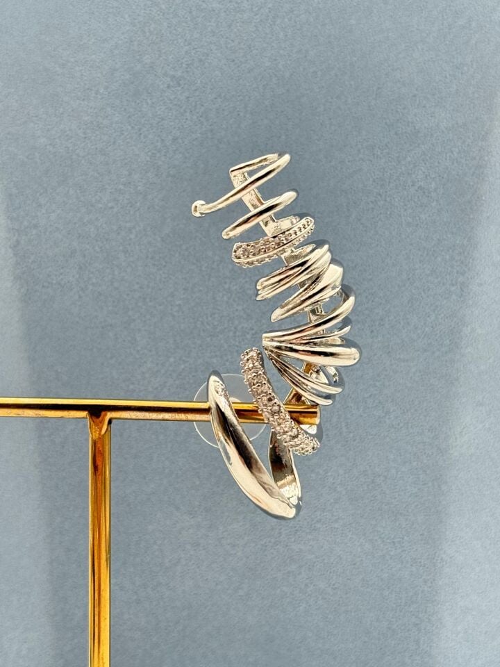 EARCUFF Kıkırdak Küpe Gümüş Renk // EAR-564