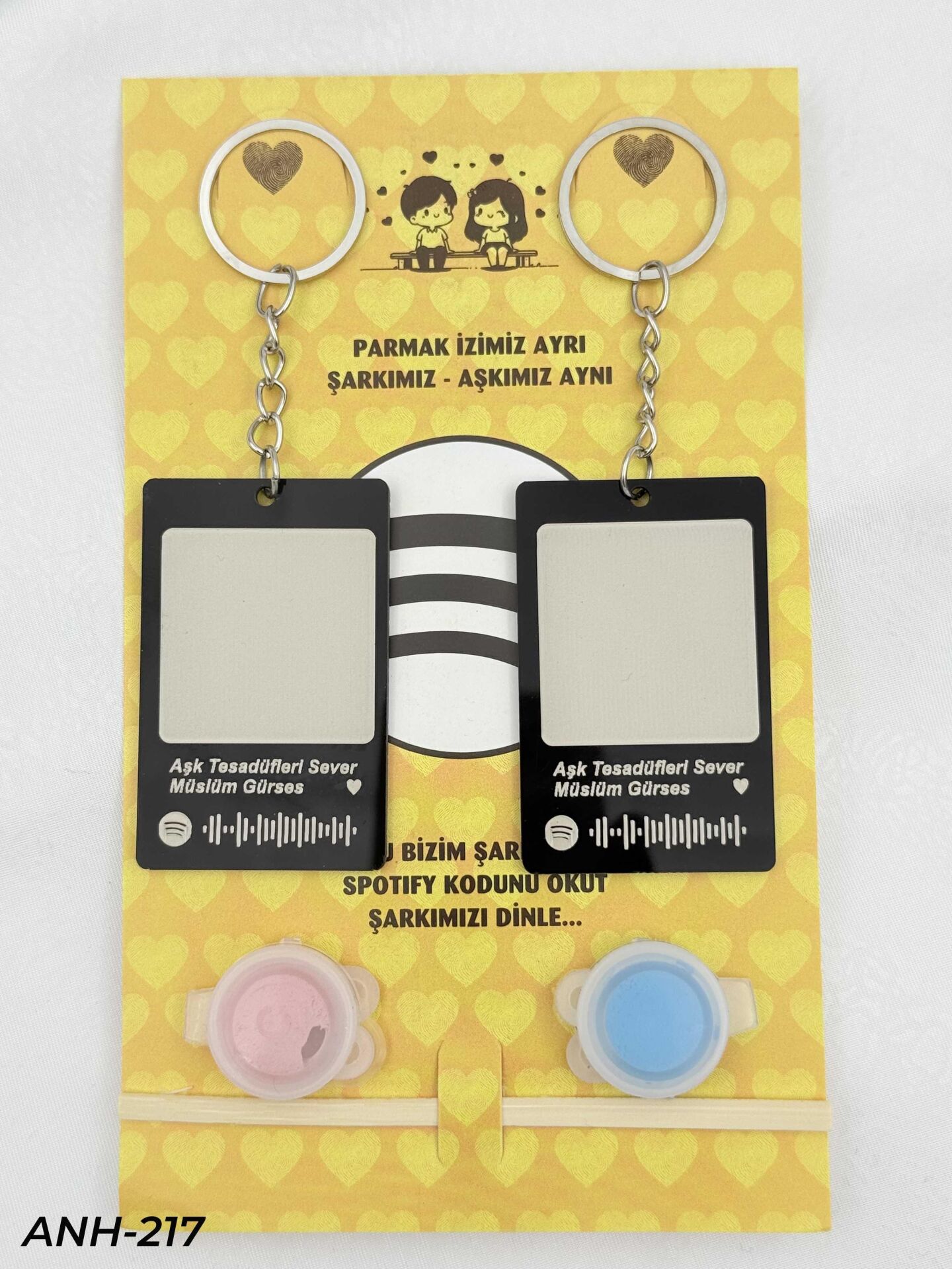 Parmak İzi Spotify Şarkılı Anahtarlık Seti // ANH-217