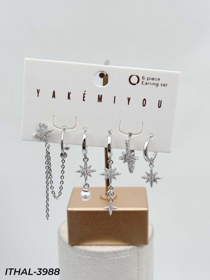 YAKEMIYOU 6'lı Set Küpe // ITHAL-3988