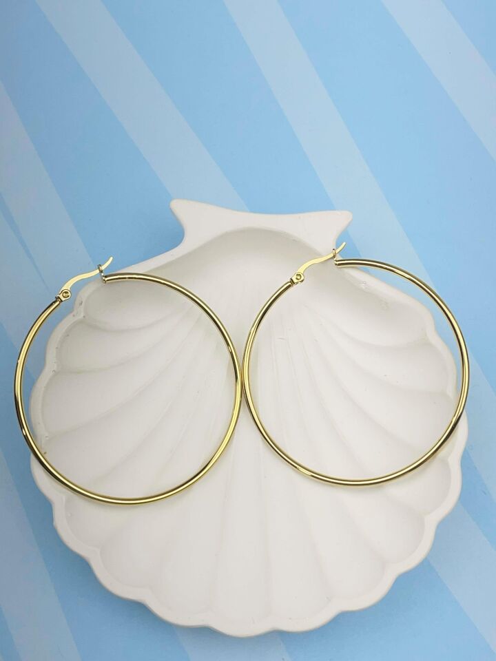 Çelik Halka Küpe 4cm // KÜPE-2553