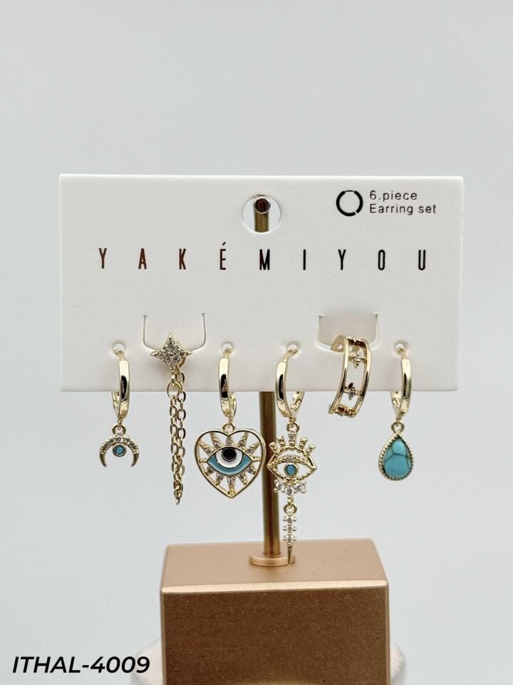YAKEMIYOU 6'lı Set Küpe // ITHAL-4009