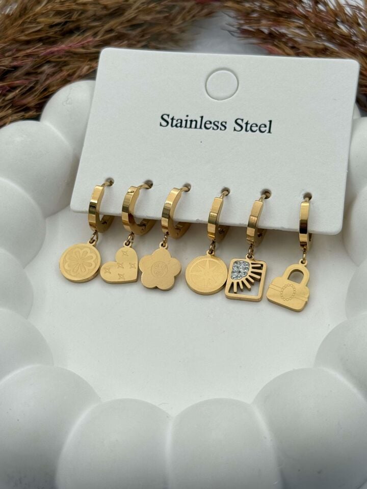 Çelik Set Küpe // KÜPE-3305