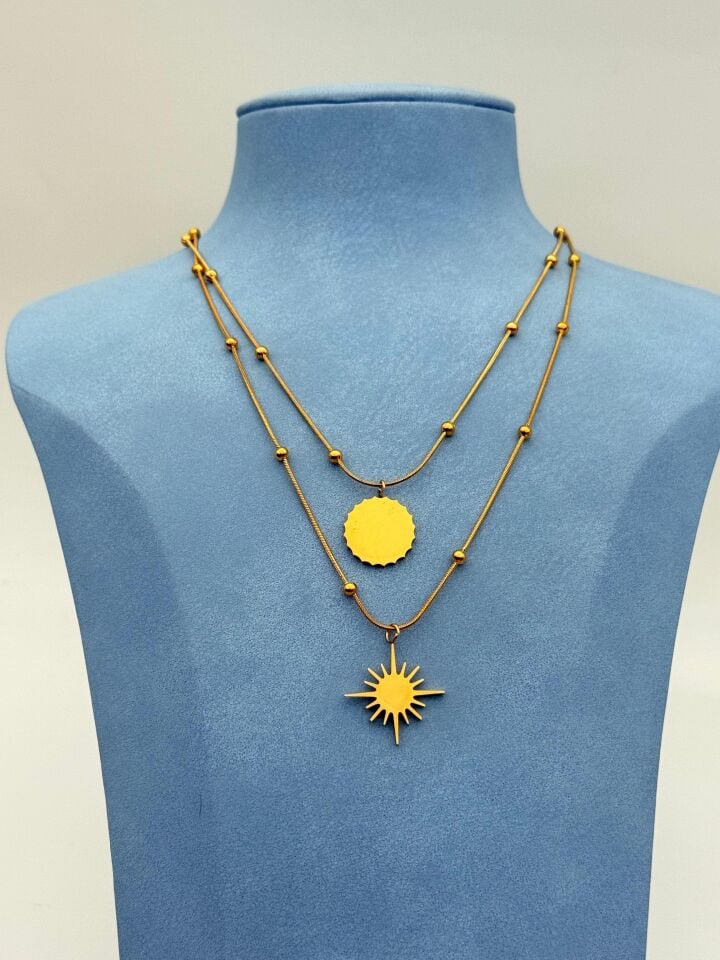 Stahl-Kombinationskette 45cm // NECKLACE-5780