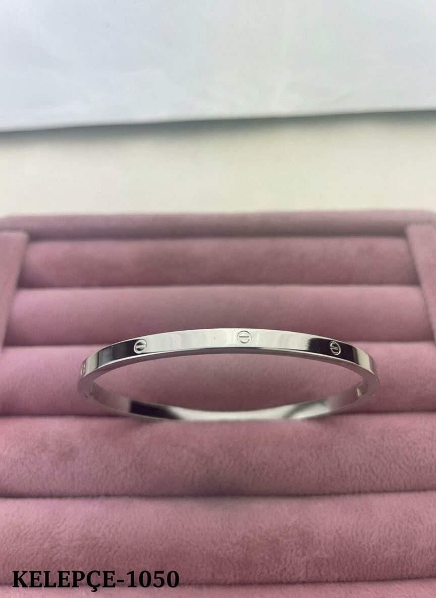 Çelik İnce CRT Model Taşsız Silver Bebe Boy Kelepçe // KELEPÇE-1050