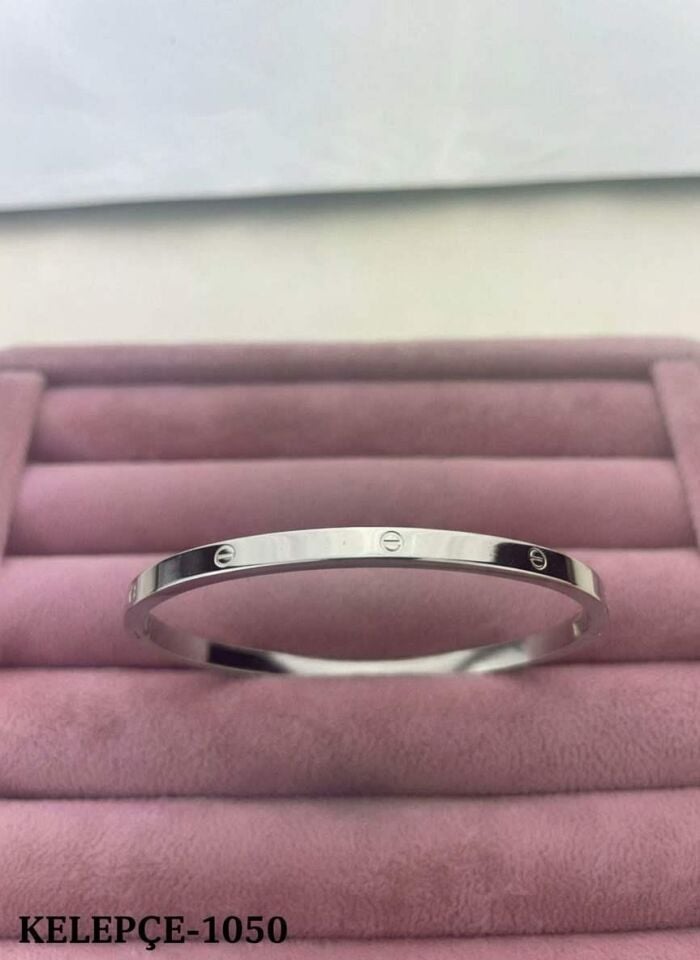 Dünnes CRT-Modell aus Stahl, ohne Stein, Silber, Babygröße, Armband // CLAMP-1050