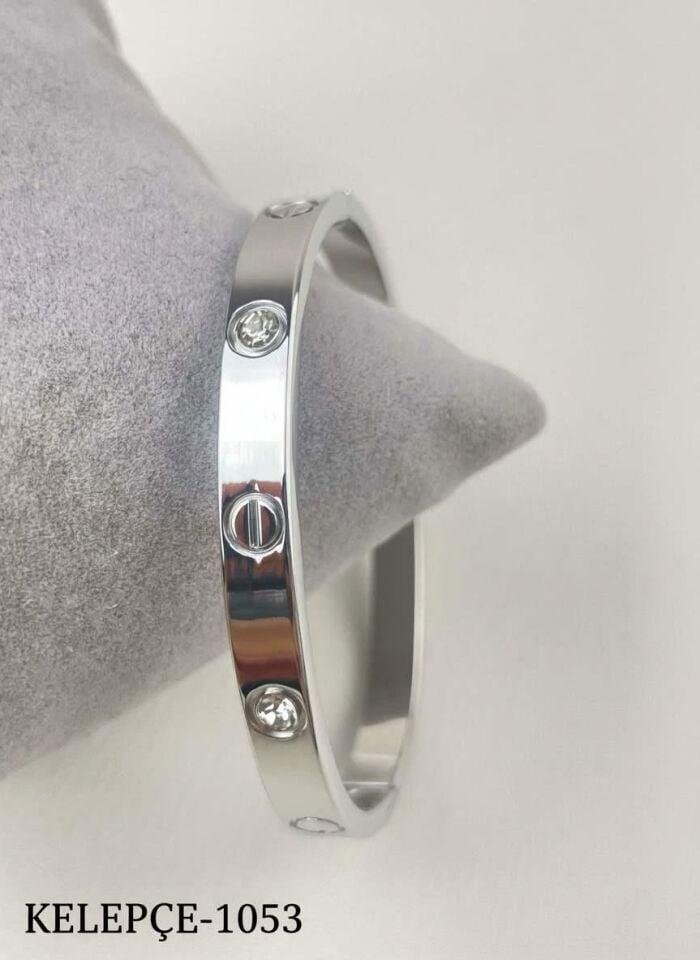 Steel CRT Model Stoned Silver Baby Boy Handcuffs // CLAMP-1053