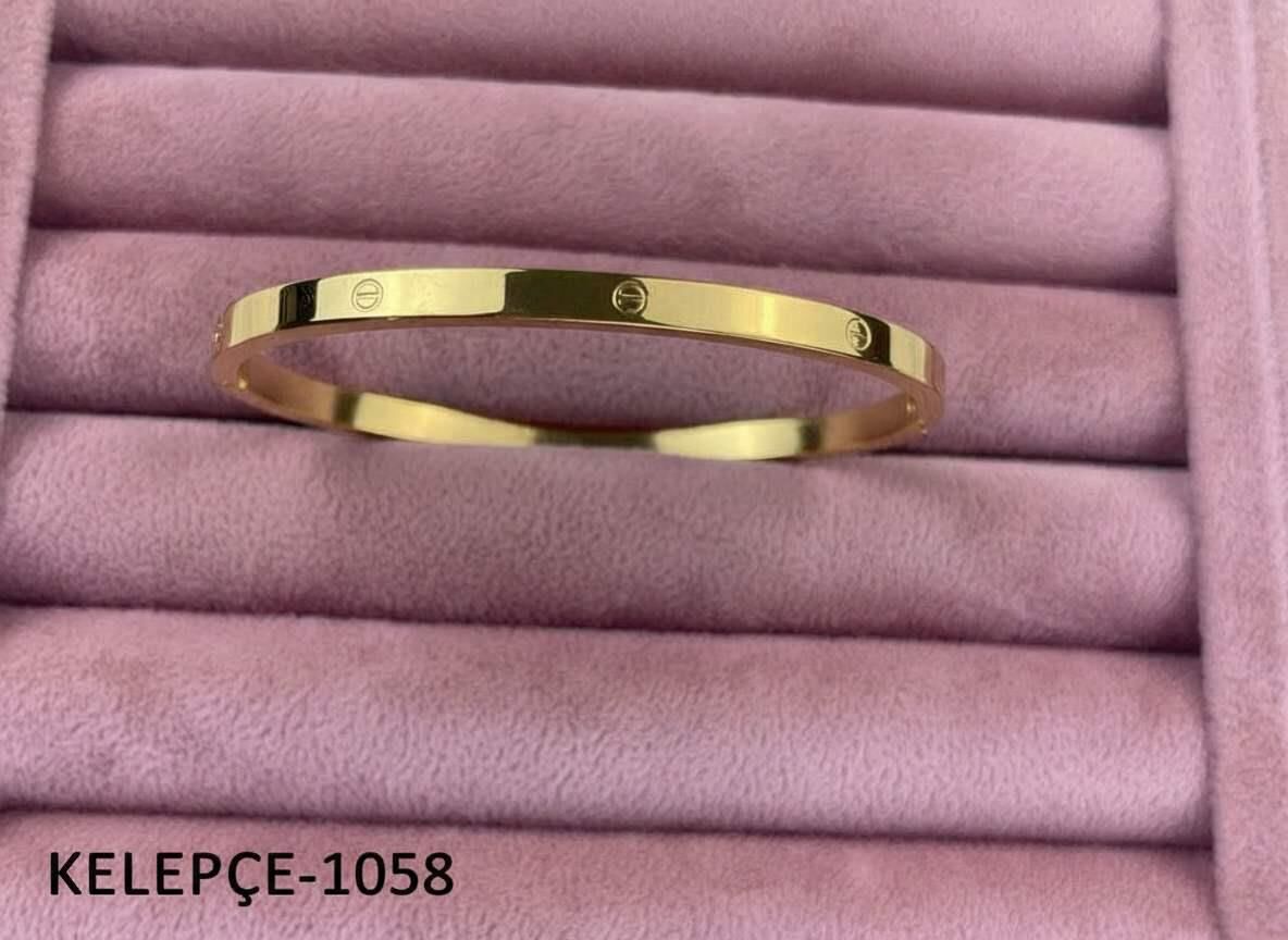 Çelik CRT Model Gold Bebe Boy İnce Taşsız Kelepçe // KELEPÇE-1058