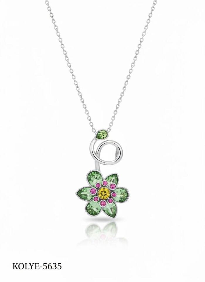Steel Flower Necklace // NECKLACE-5635
