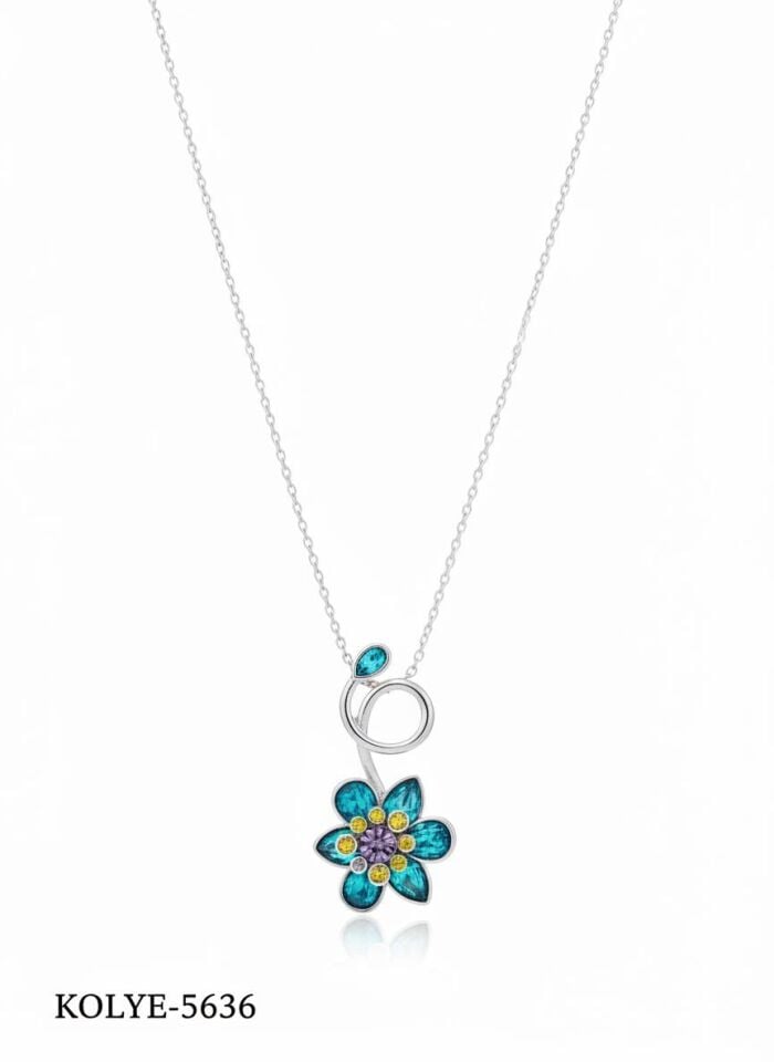 Steel Flower Necklace // NECKLACE-5636