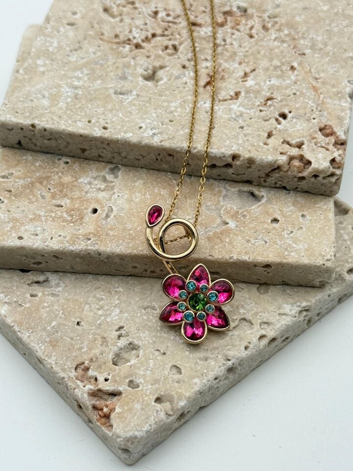 Steel Flower Necklace // NECKLACE-5638