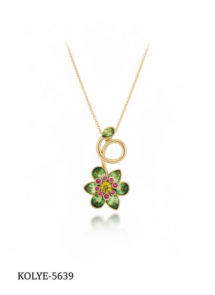 Steel Flower Necklace // NECKLACE-5639