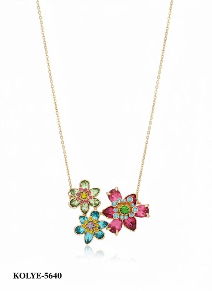 Steel Flower Necklace // NECKLACE-5640