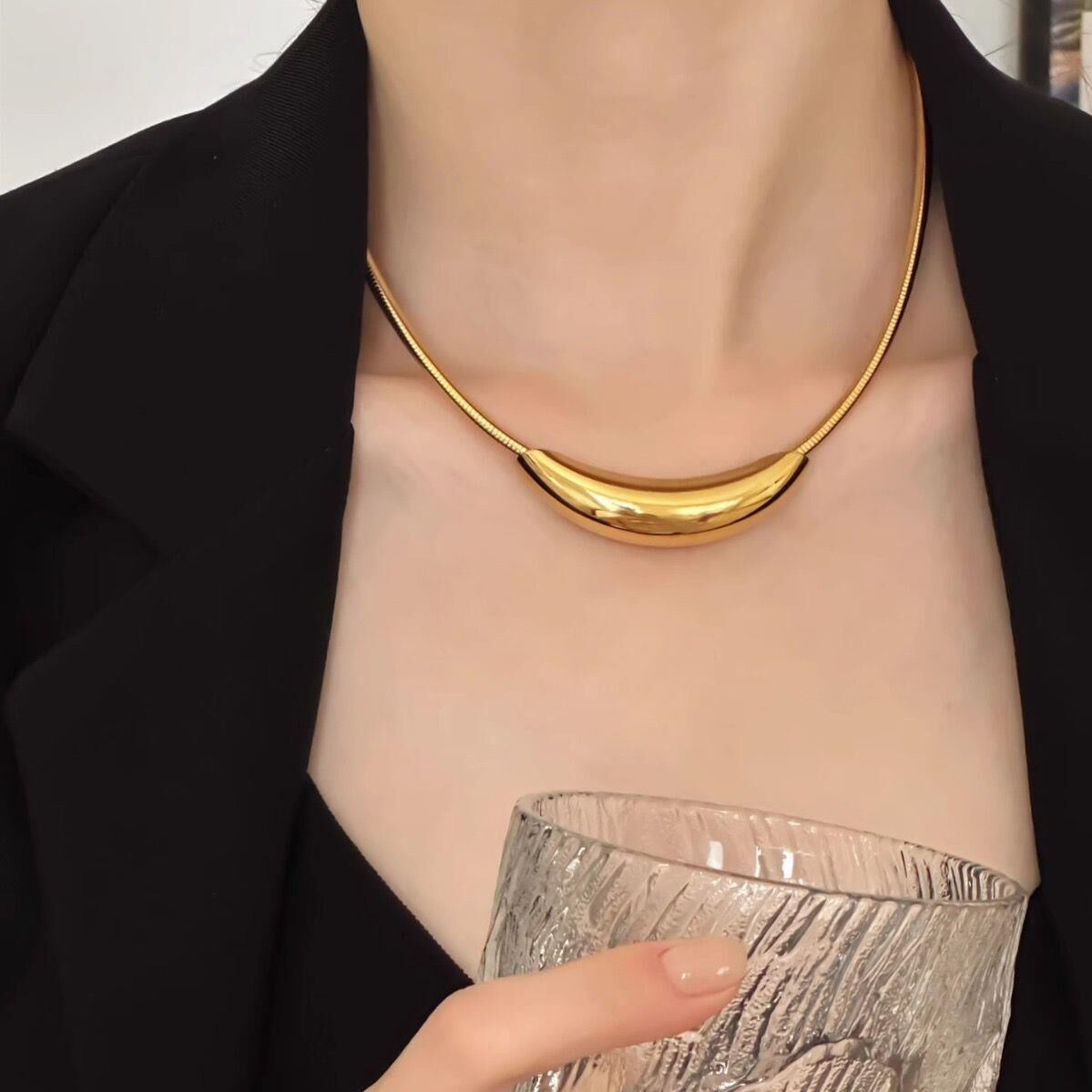 Çelik Choker Kolye 45cm // KOLYE-2447