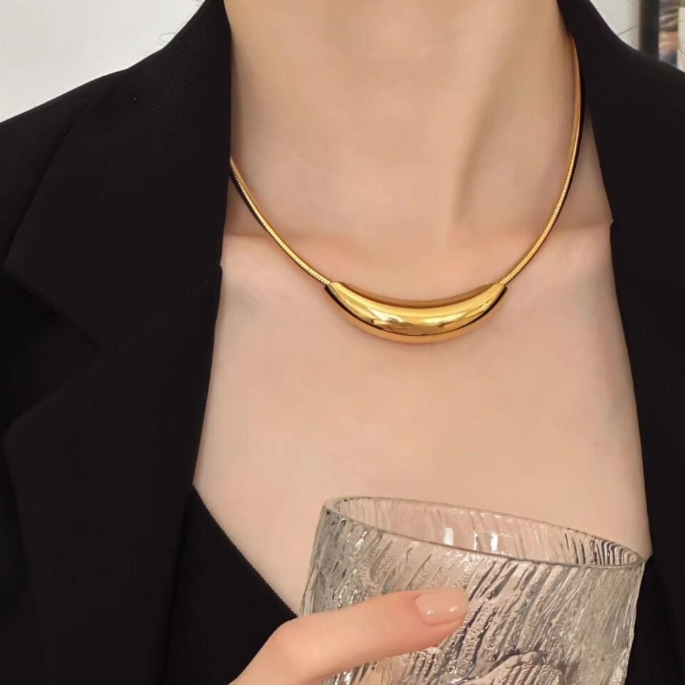 Steel Choker Necklace 45cm // NECKLACE-2447
