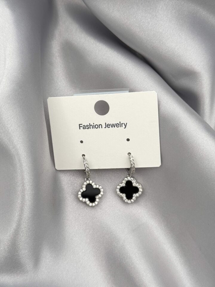 Zirkon Taşlı Rodyum Kaplama Küpe // ITHAL-3758