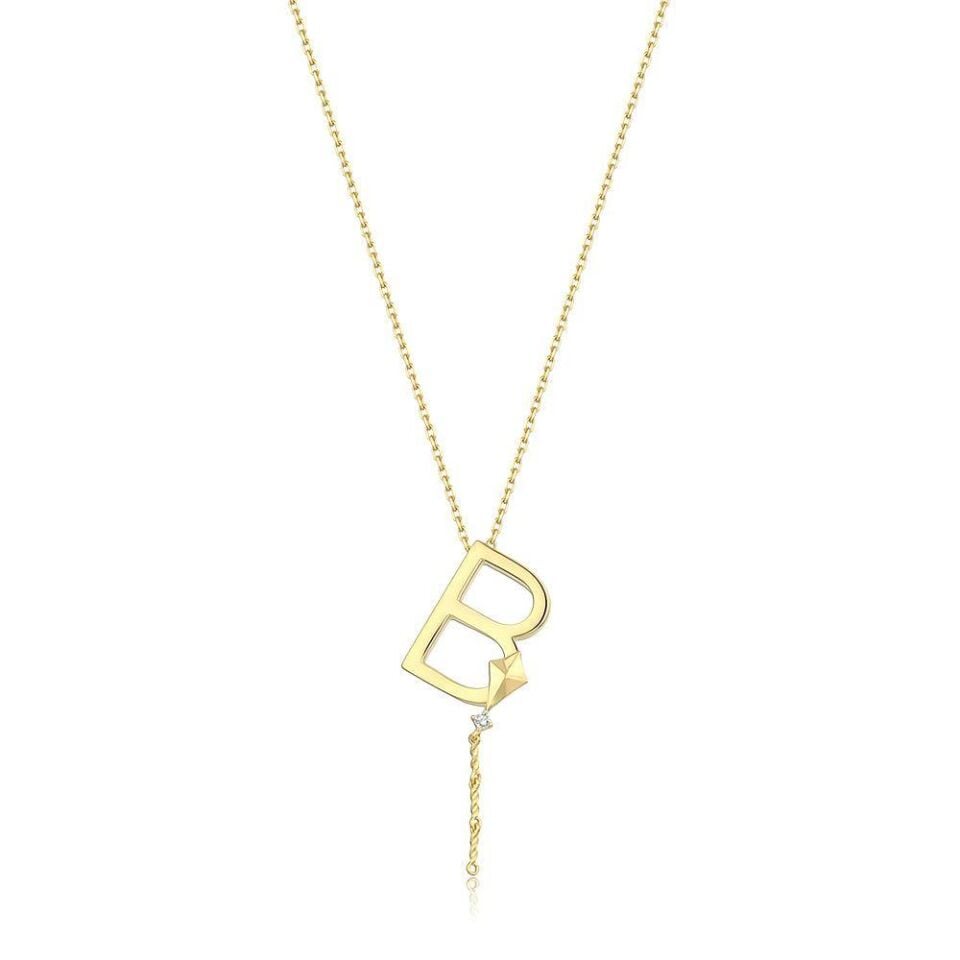 Steel Alya Letter Necklace // NECKLACE-5647