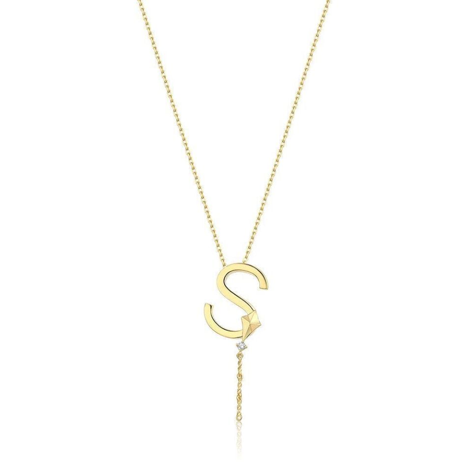 Steel Alya Letter Necklace // NECKLACE-5657
