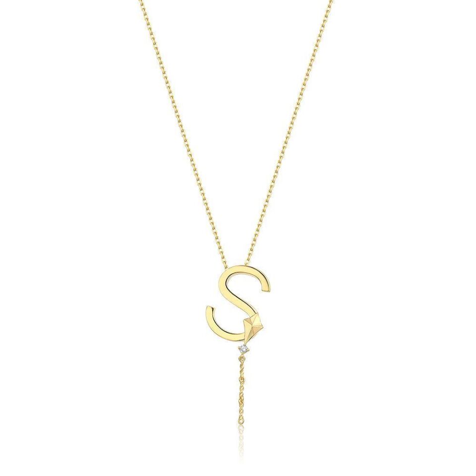Steel Alya Letter Necklace // NECKLACE-5657