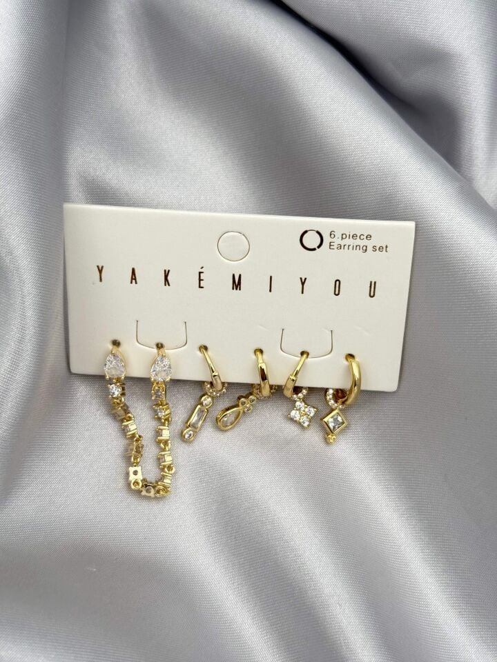 YAKEMIYOU 6'lı Set Küpe // ITHAL-3762