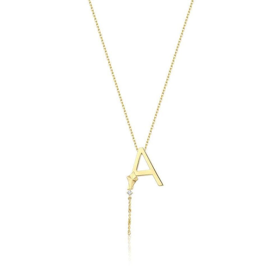 Steel Alya Letter Necklace // NECKLACE-5646