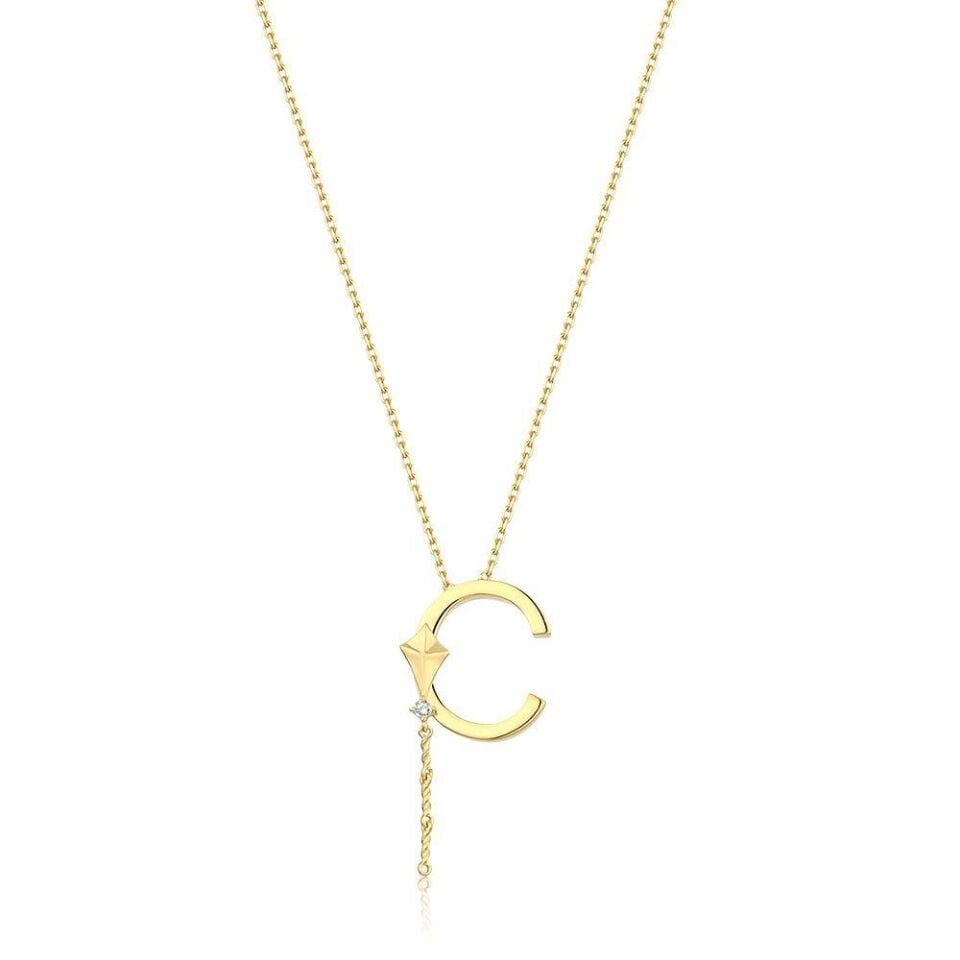 Steel Alya Letter Necklace // NECKLACE-5648