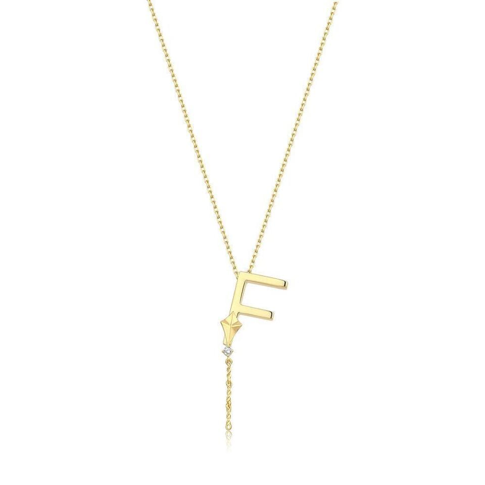 Steel Alya Letter Necklace // NECKLACE-5651