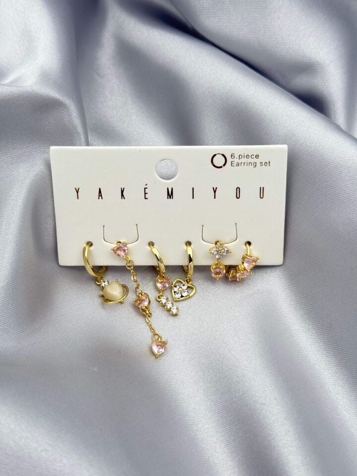 YAKEMIYOU 6'lı Set Küpe // ITHAL-3772