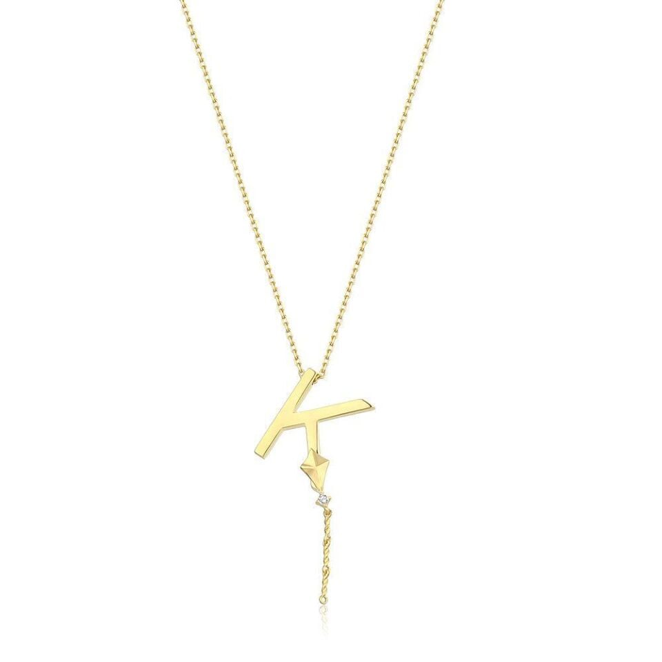 Steel Alya Letter Necklace // NECKLACE-5654