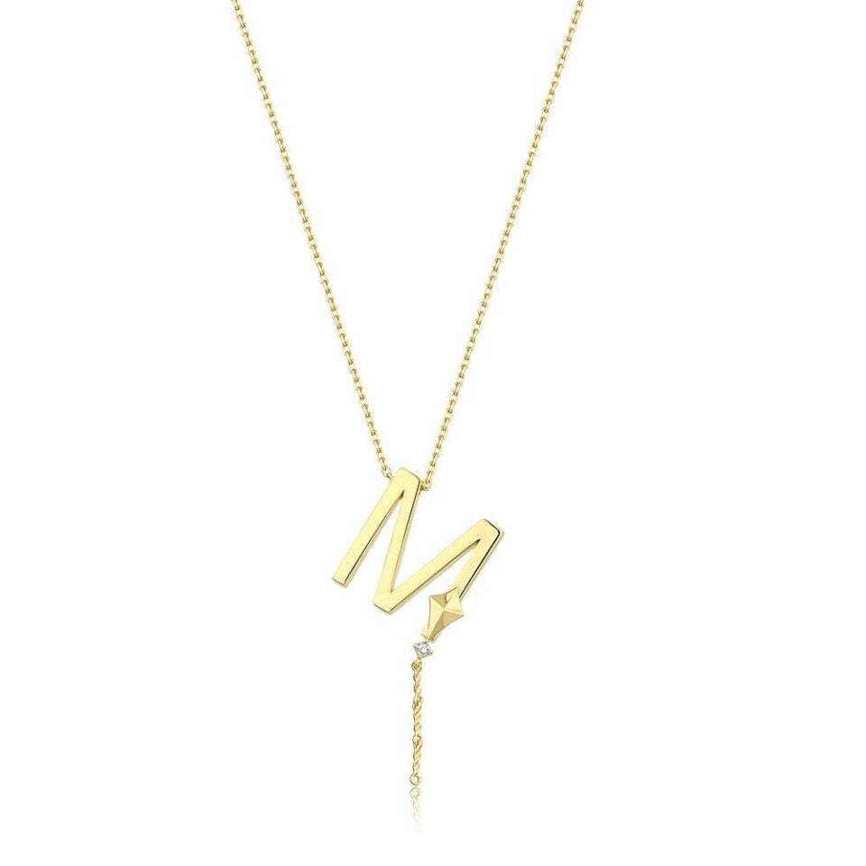 Steel Alya Letter Necklace // NECKLACE-5655