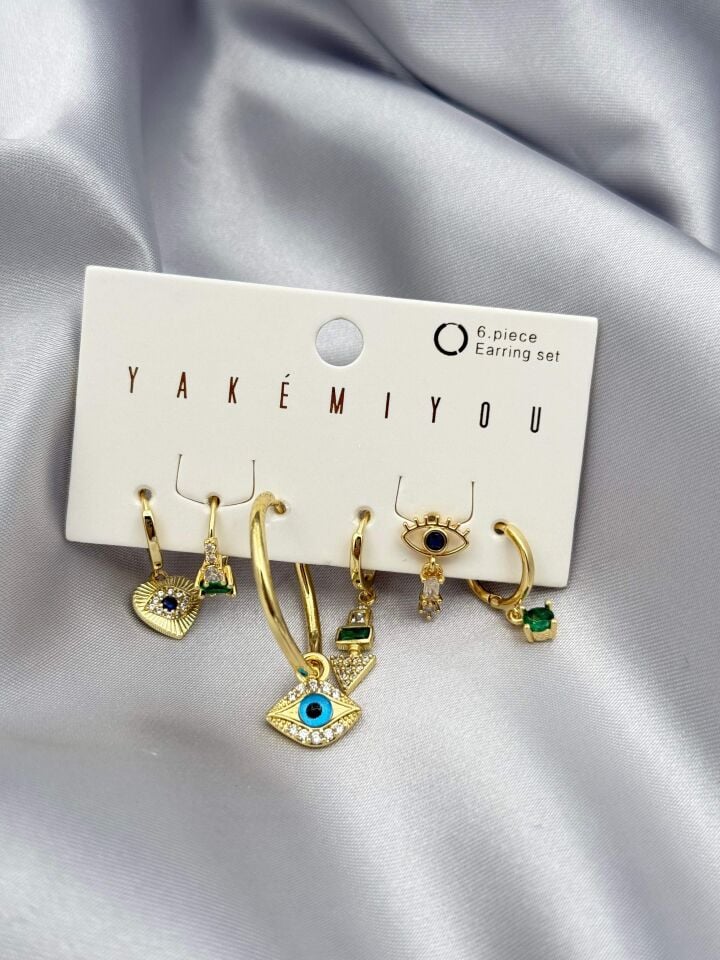 YAKEMIYOU 6'lı Set Küpe // ITHAL-3776